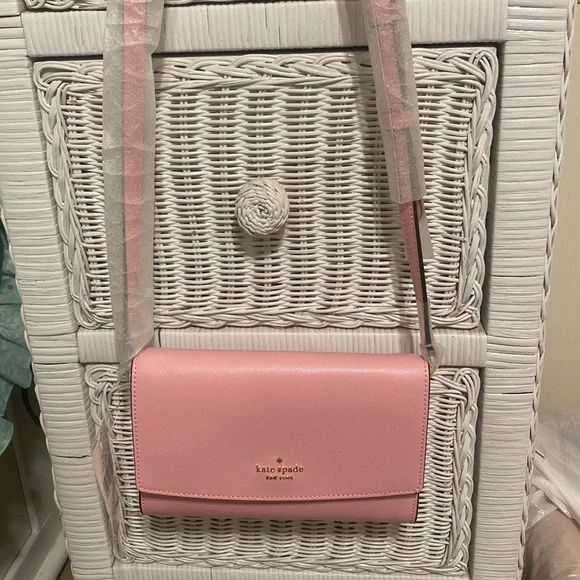 New with tags Kate Spade, leather wallet, cross body, pink, perfect condition - Picture 2 of 6